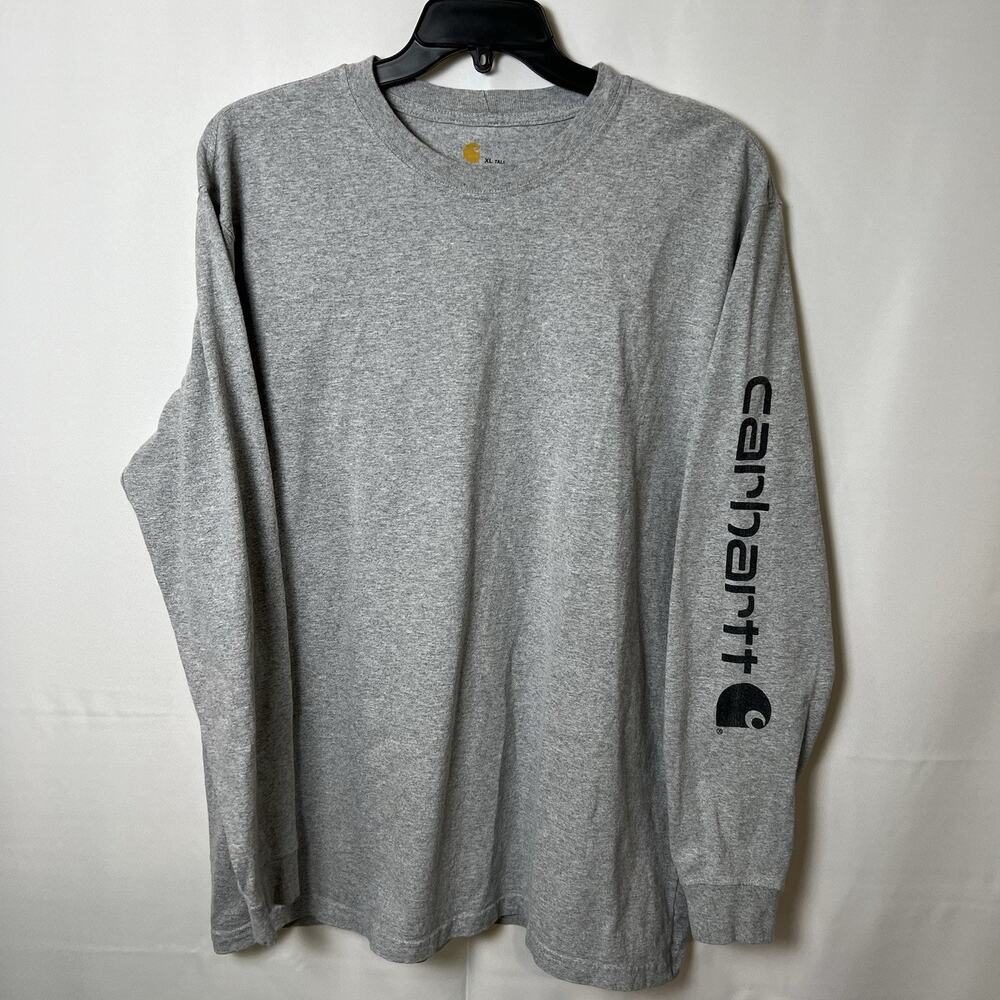 Carhartt Mens Size XL Tall Long Sleeve Gray T-Shirt Original Fit